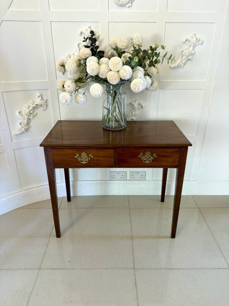 Antique George III Quality Figured Mahogany Side/Console Table - Image 9